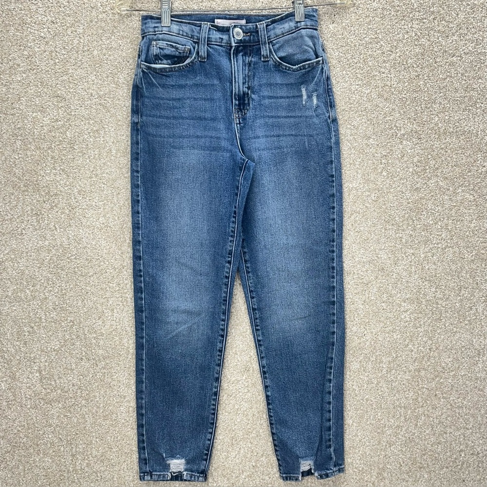 Mom jeans high rise‎ cotton blend size 0 size 24 SO 2021 medium wash one owner